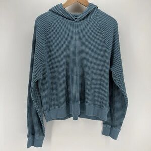 The North Face Women's Waffle-Knit Hooded Sweater - Slate Blue